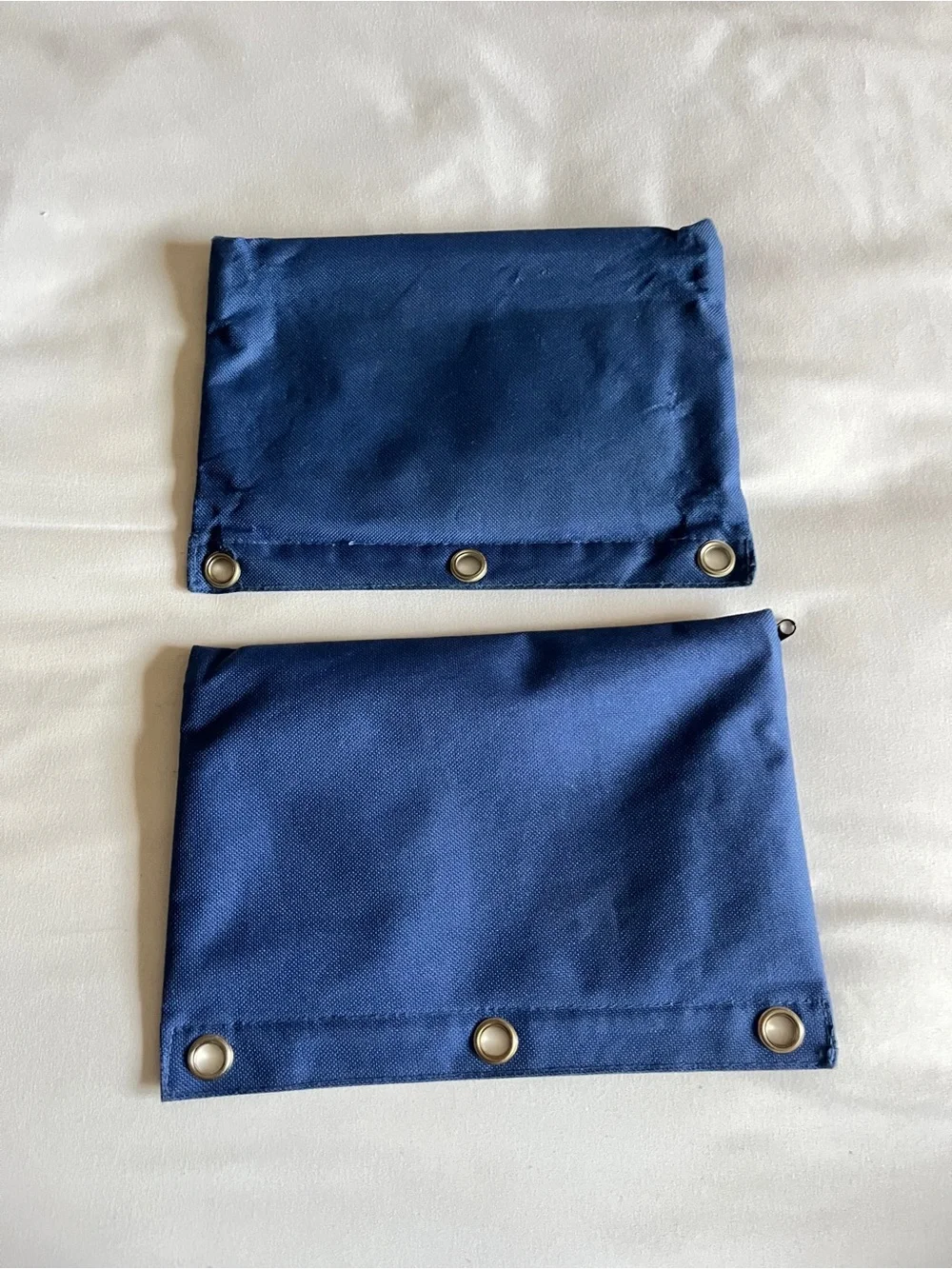 Blue 3 Ring Binder Pencil Pouch 2 Pocket Zipper Clear Window Mesh Case Pack